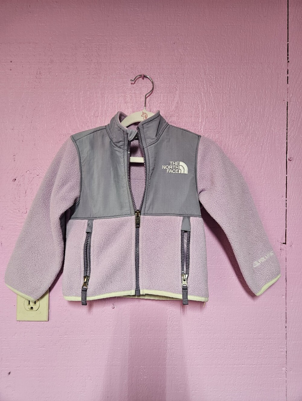 The North Face Lavender and Gray Girls' Fleece Jacket